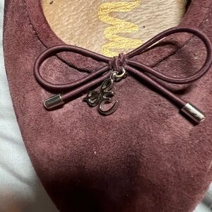 Elegant Burgundy Suede Ballet Flats